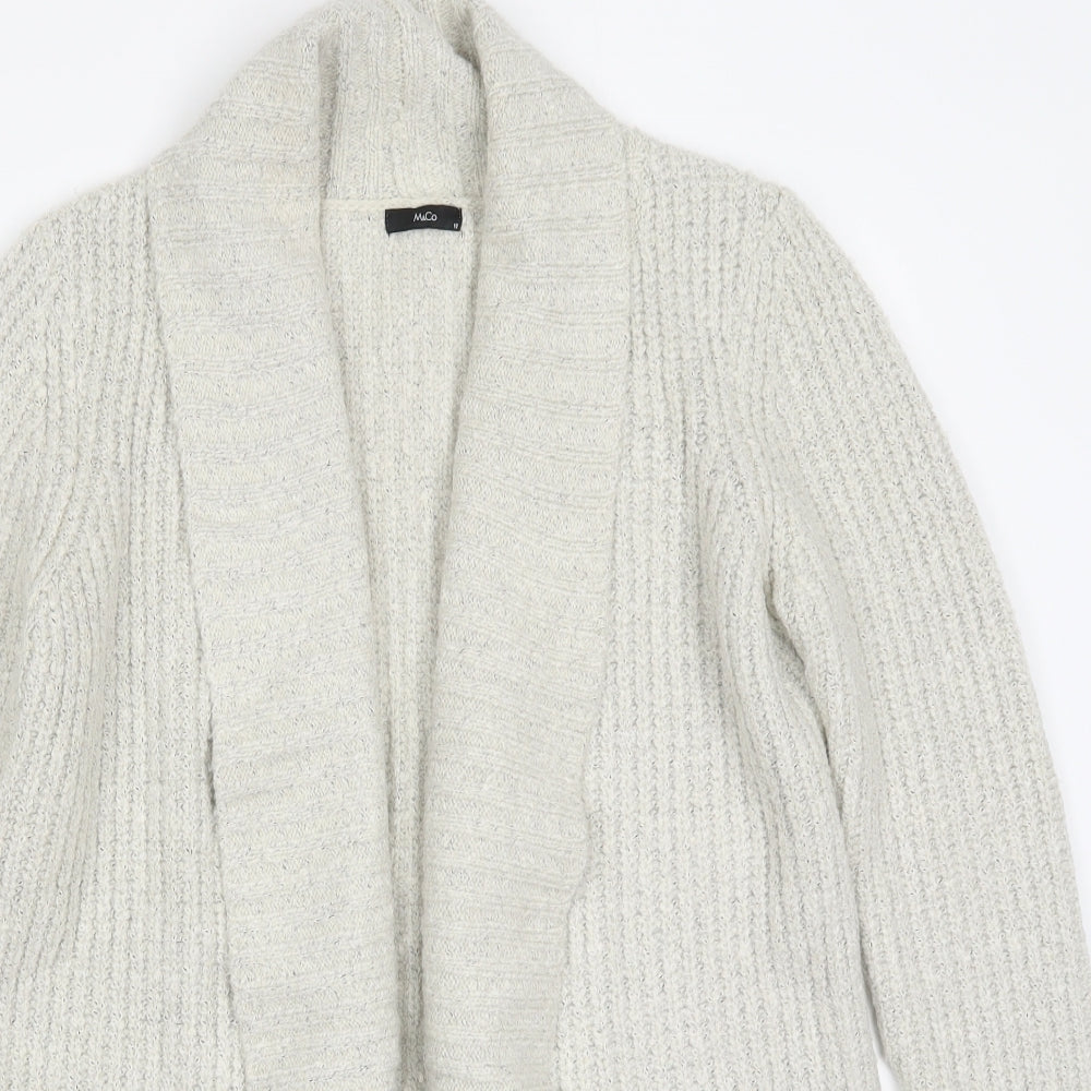 M&Co Womens Grey V-Neck  Acrylic Pullover Jumper Size 12
