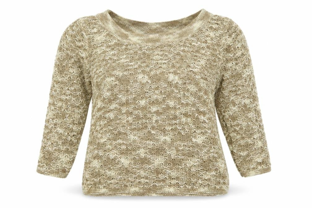 Liz Claiborne Womens Beige Round Neck  Acrylic Pullover Jumper Size M