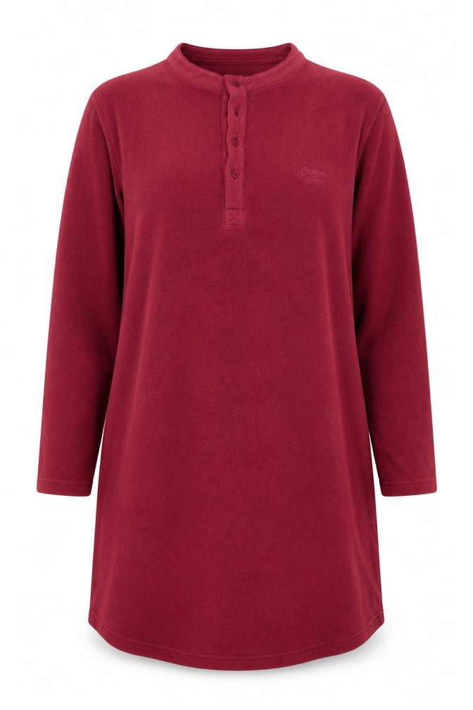Cotton Traders Womens Red  Polyester T-Shirt Dress  Size S  Henley Pullover