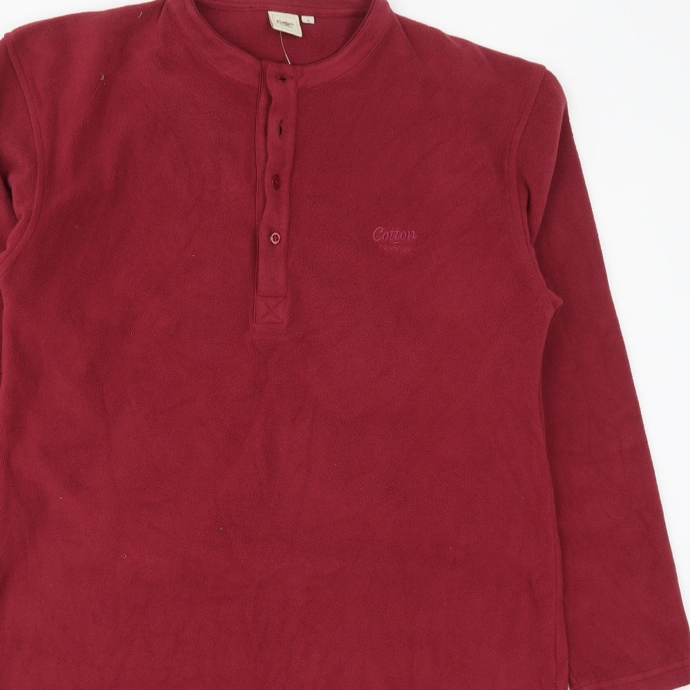 Cotton Traders Womens Red  Polyester T-Shirt Dress  Size S  Henley Pullover