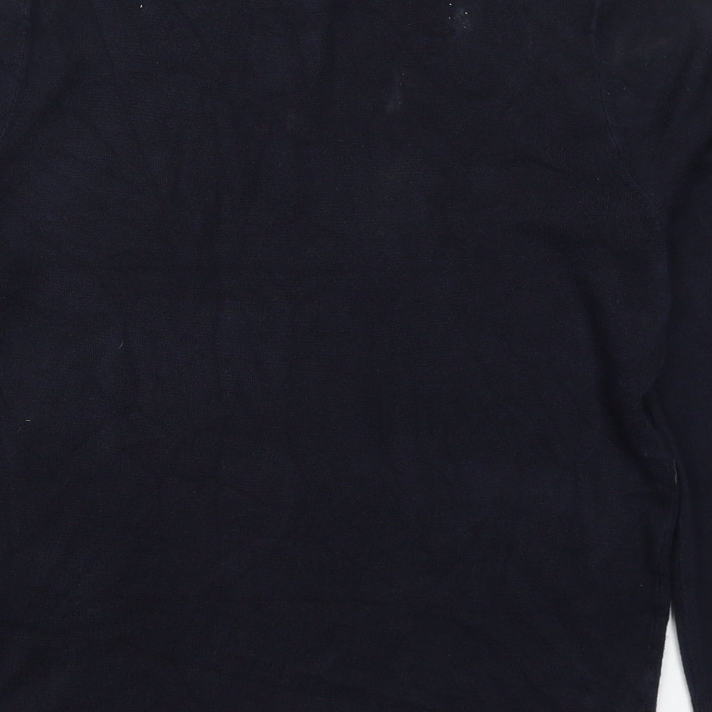Matalan Mens Blue Collared  Acrylic Pullover Jumper Size L