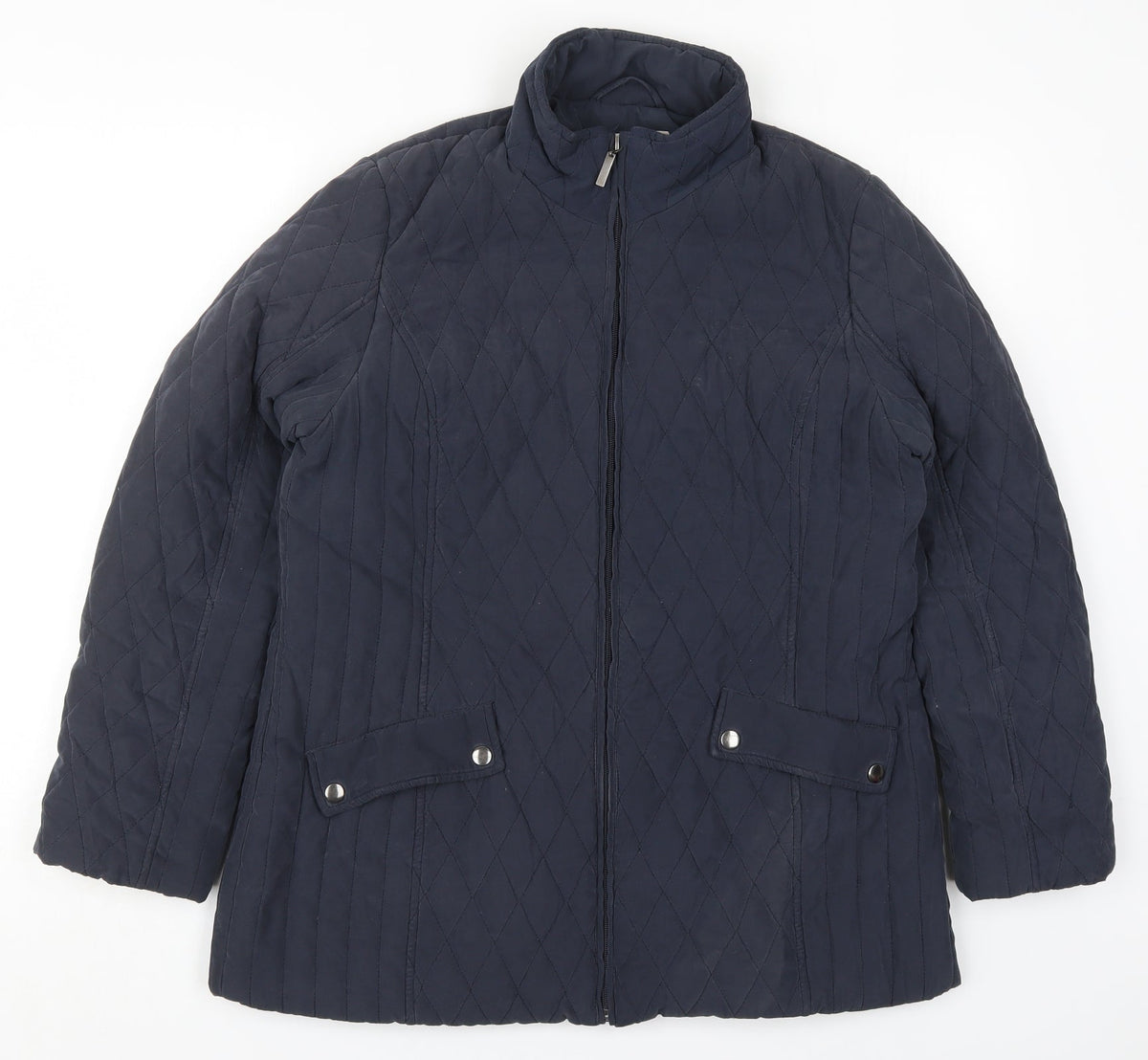 BHS Womens Blue   Quilted Coat Size 14  Zip