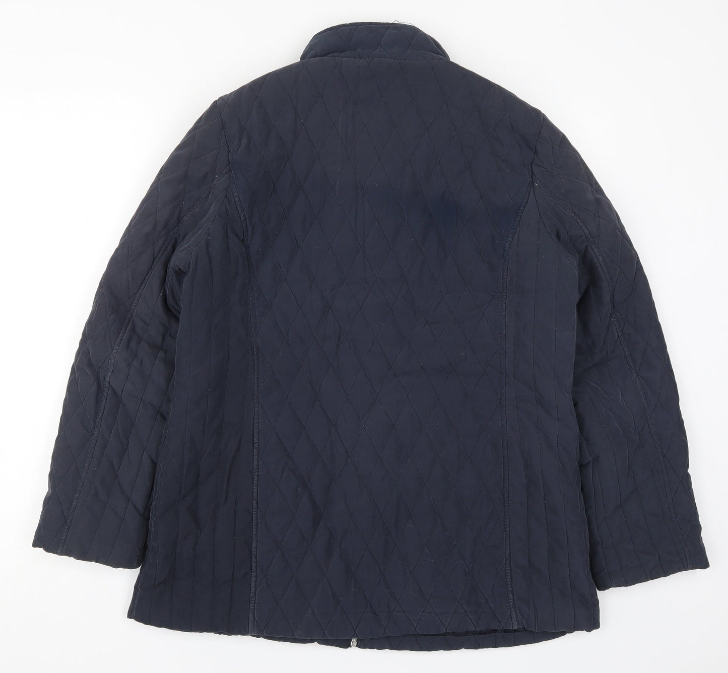 BHS Womens Blue   Quilted Coat Size 14  Zip