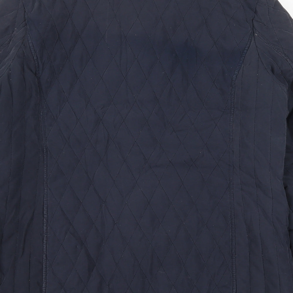 BHS Womens Blue   Quilted Coat Size 14  Zip