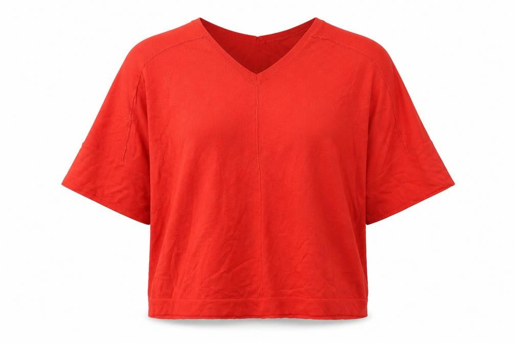 NEXT Womens Red V-Neck  Viscose Pullover Jumper Size S