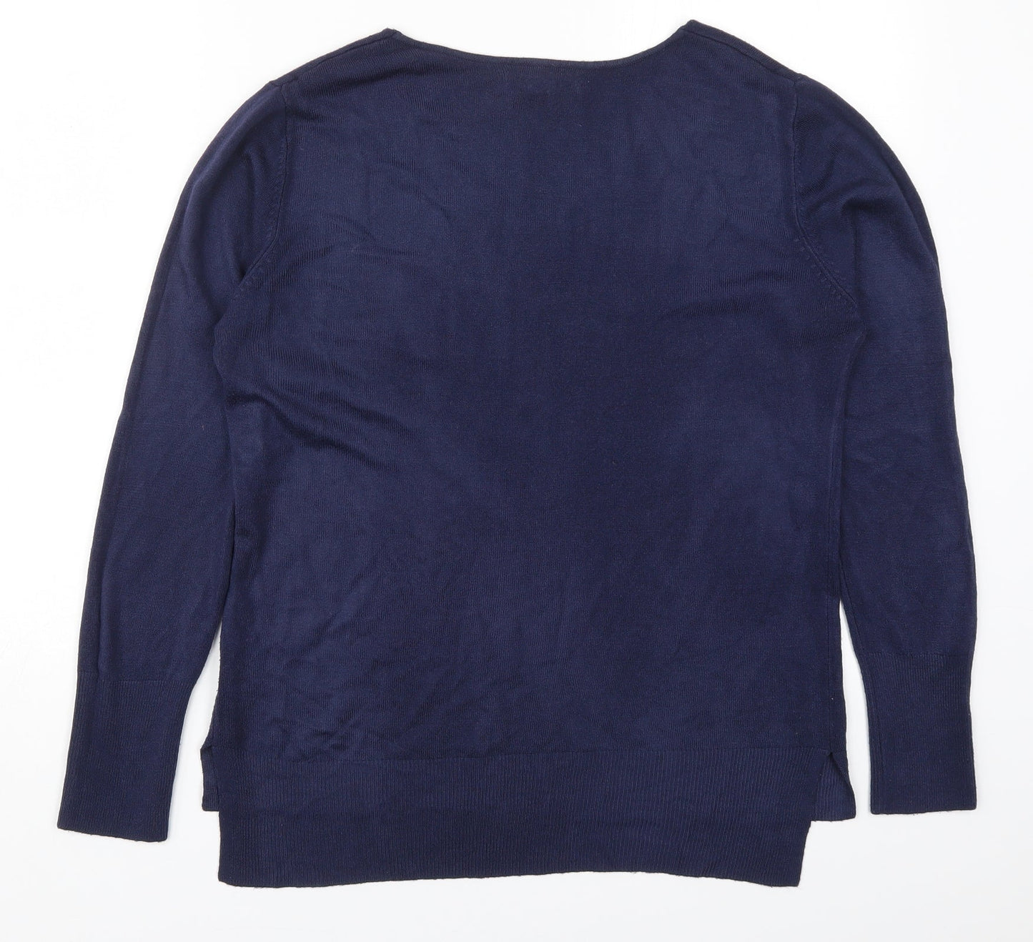 Atmosphere Womens Blue V-Neck  Acrylic Pullover Jumper Size 12