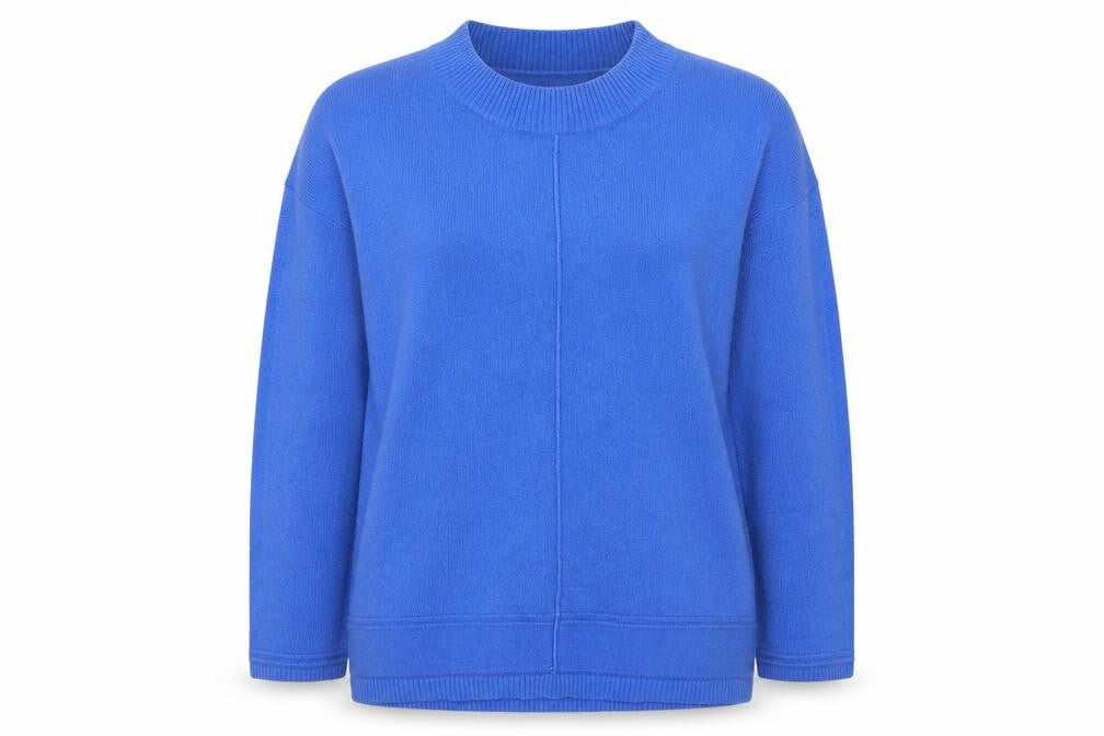 Vida Vi Womens Blue Round Neck  Acrylic Pullover Jumper Size XL