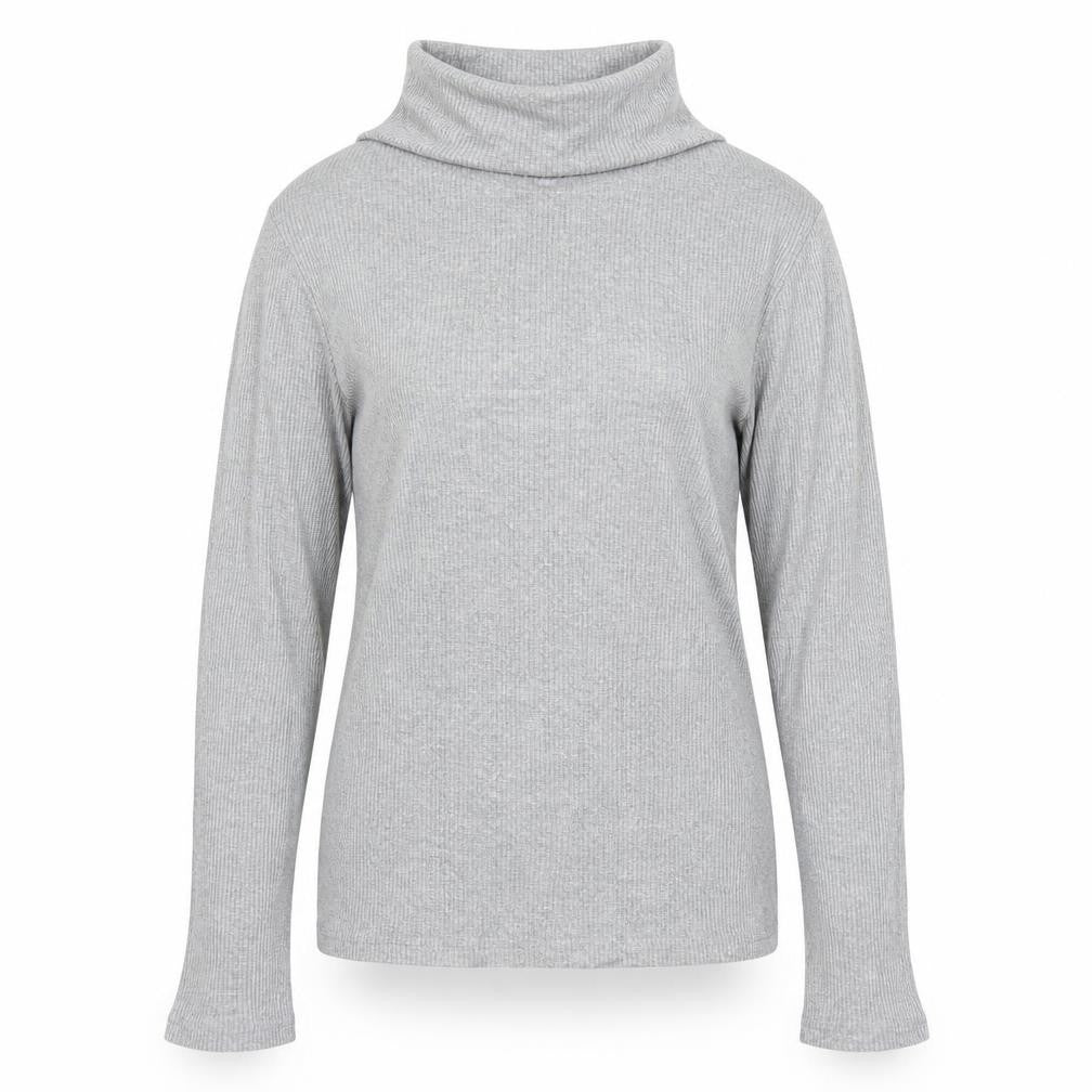 Divided Womens Grey  Viscose Basic T-Shirt Size M Roll Neck
