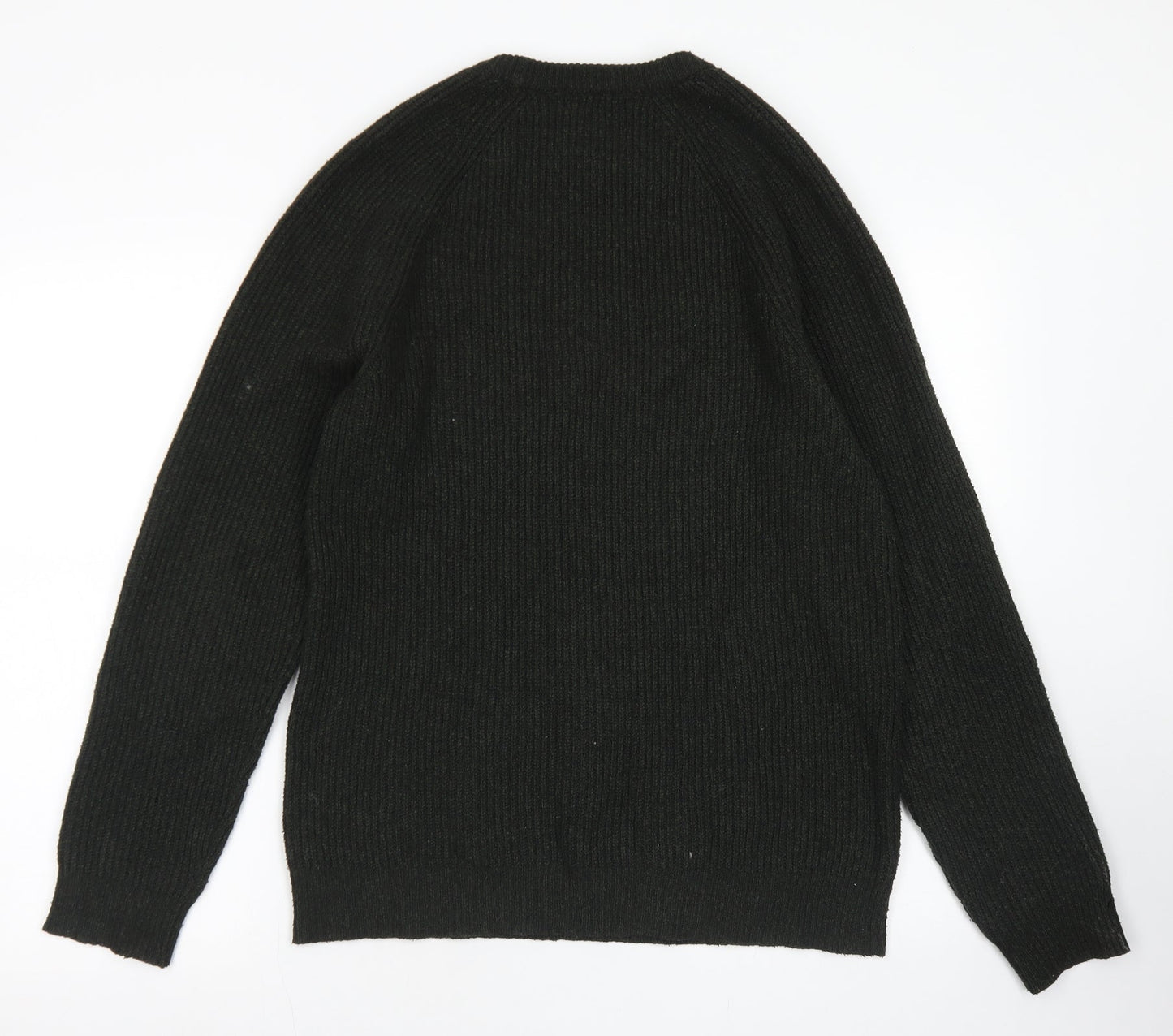 F&F Mens Green Crew Neck  Polyester Pullover Jumper Size S