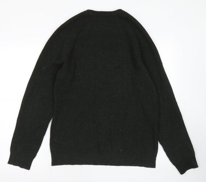 F&F Mens Green Crew Neck  Polyester Pullover Jumper Size S