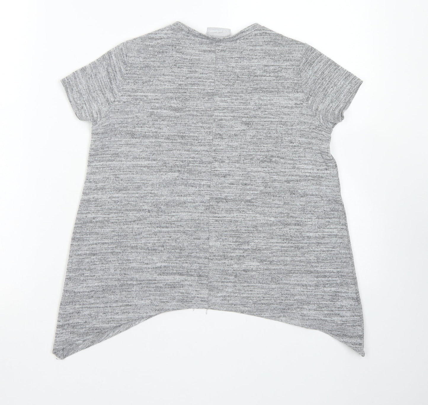 Matalan Girls Grey  Polyester Basic T-Shirt Size 9 Years Crew Neck