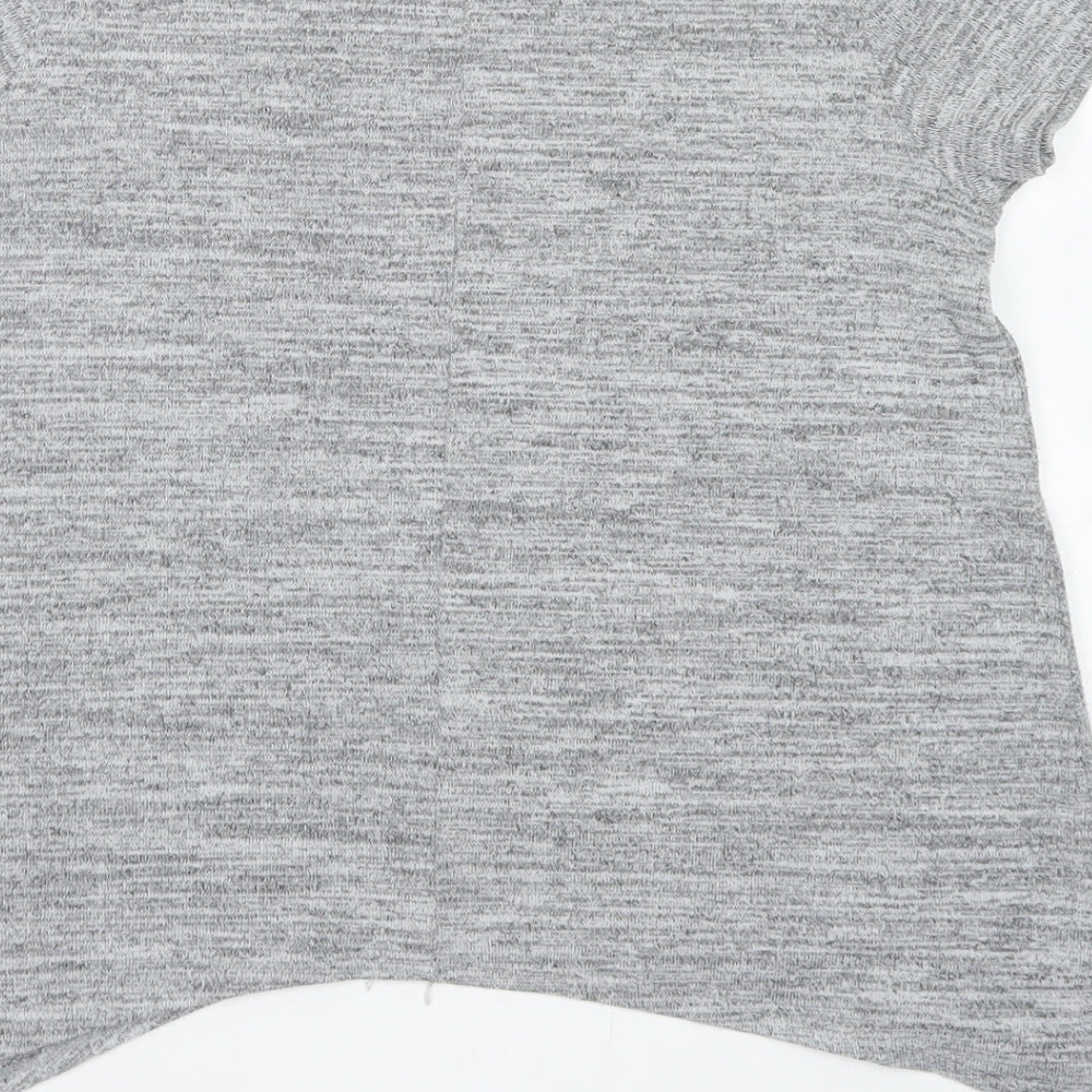 Matalan Girls Grey  Polyester Basic T-Shirt Size 9 Years Crew Neck
