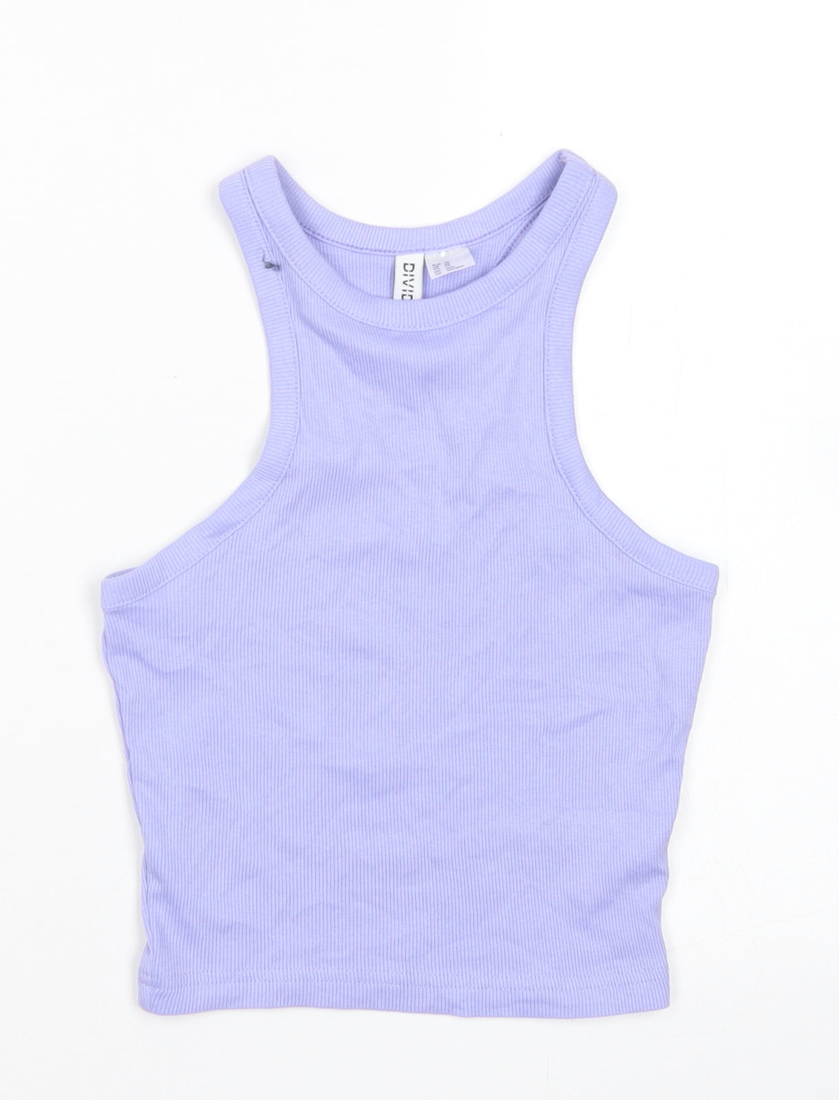 Divided Womens Purple  Cotton Cropped Tank Size XS Round Neck