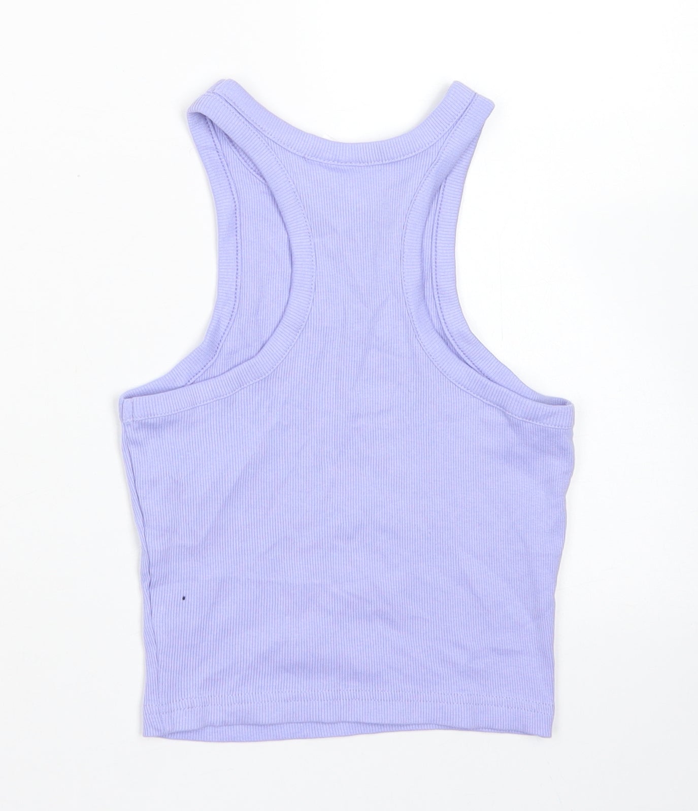 Divided Womens Purple  Cotton Cropped Tank Size XS Round Neck