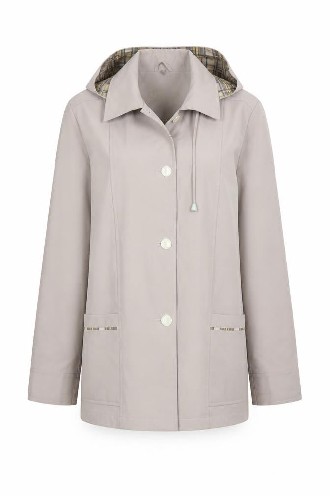 Finess Womens Beige   Overcoat Coat Size 14  Button