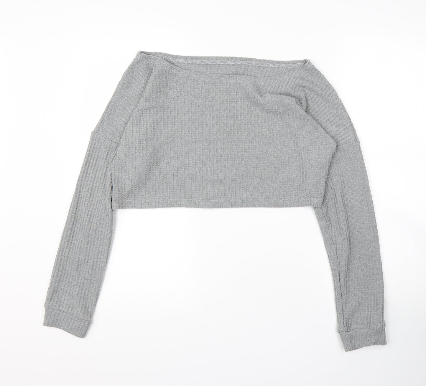 Preworn Womens Grey Boat Neck  Polyester Pullover Jumper Size L