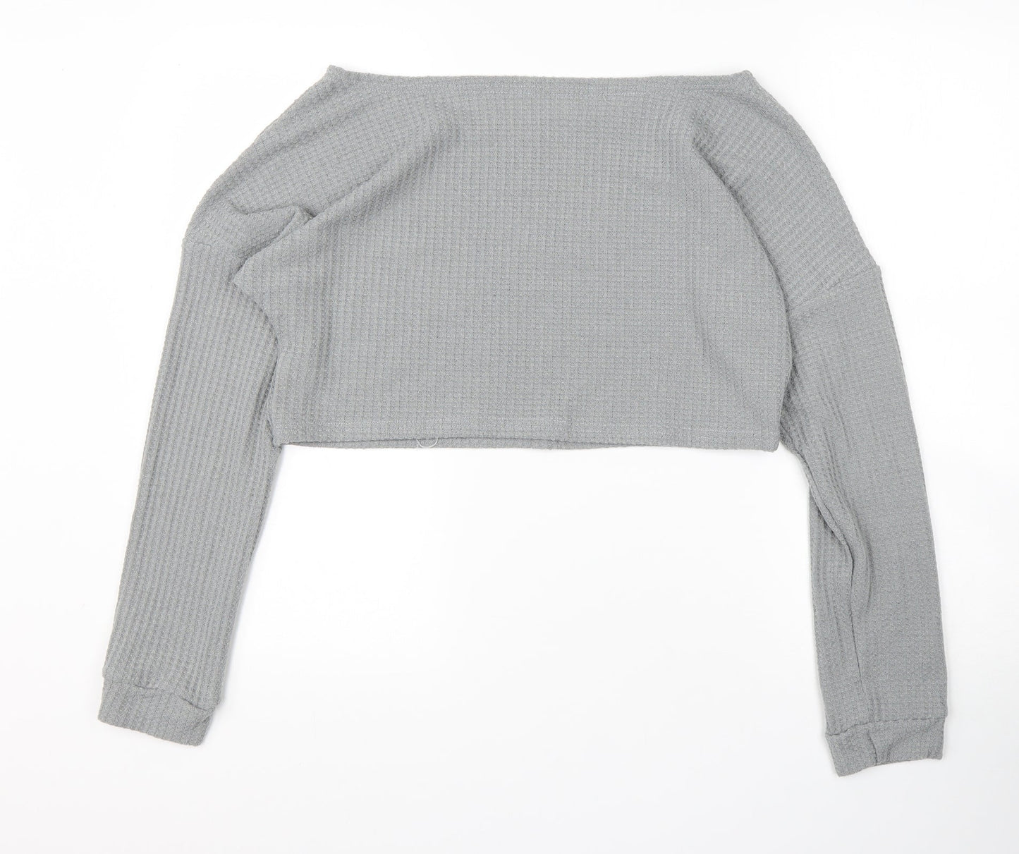 Preworn Womens Grey Boat Neck  Polyester Pullover Jumper Size L