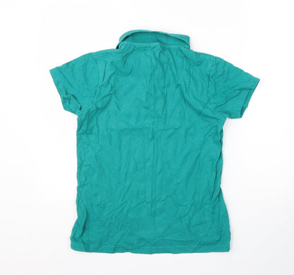 Tu Girls Green  Cotton Basic Polo Size 11 Years Collared Button - School