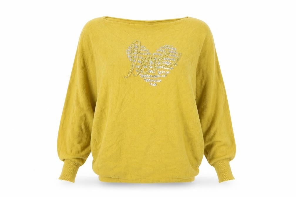 Preworn Womens Yellow Round Neck  Viscose Pullover Jumper Size M