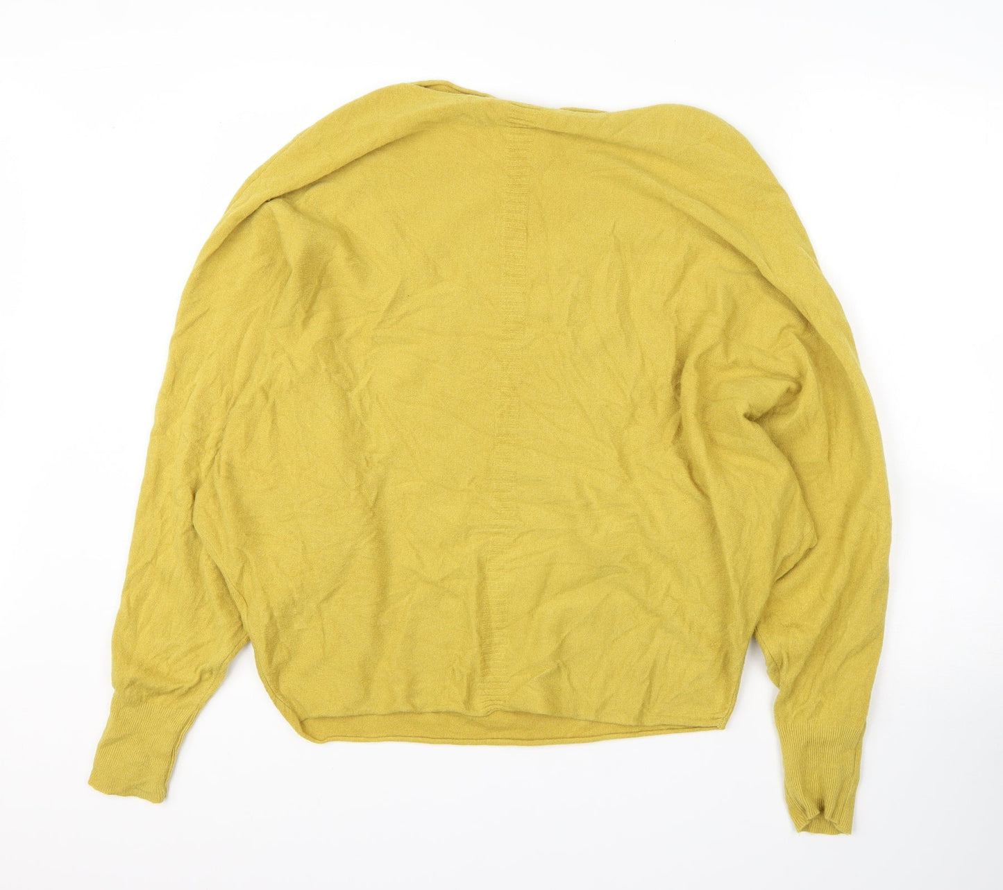 Preworn Womens Yellow Round Neck  Viscose Pullover Jumper Size M