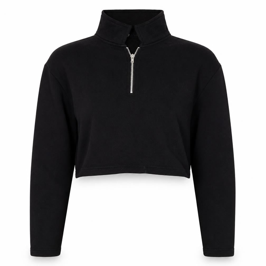 Boohoo Womens Black High Neck  Cotton Pullover Jumper Size 8
