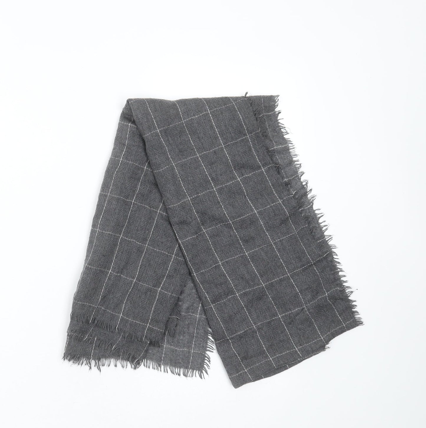 Preworn Womens Grey Check Polyester  Scarf