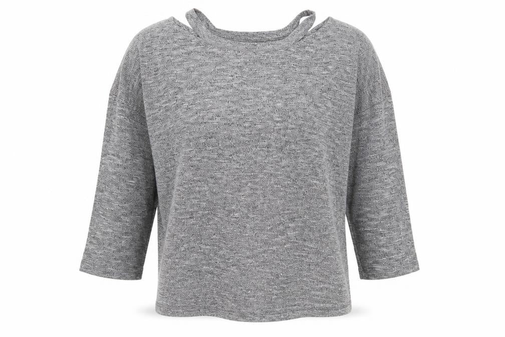 F&F Womens Grey Round Neck  Viscose Pullover Jumper Size 12
