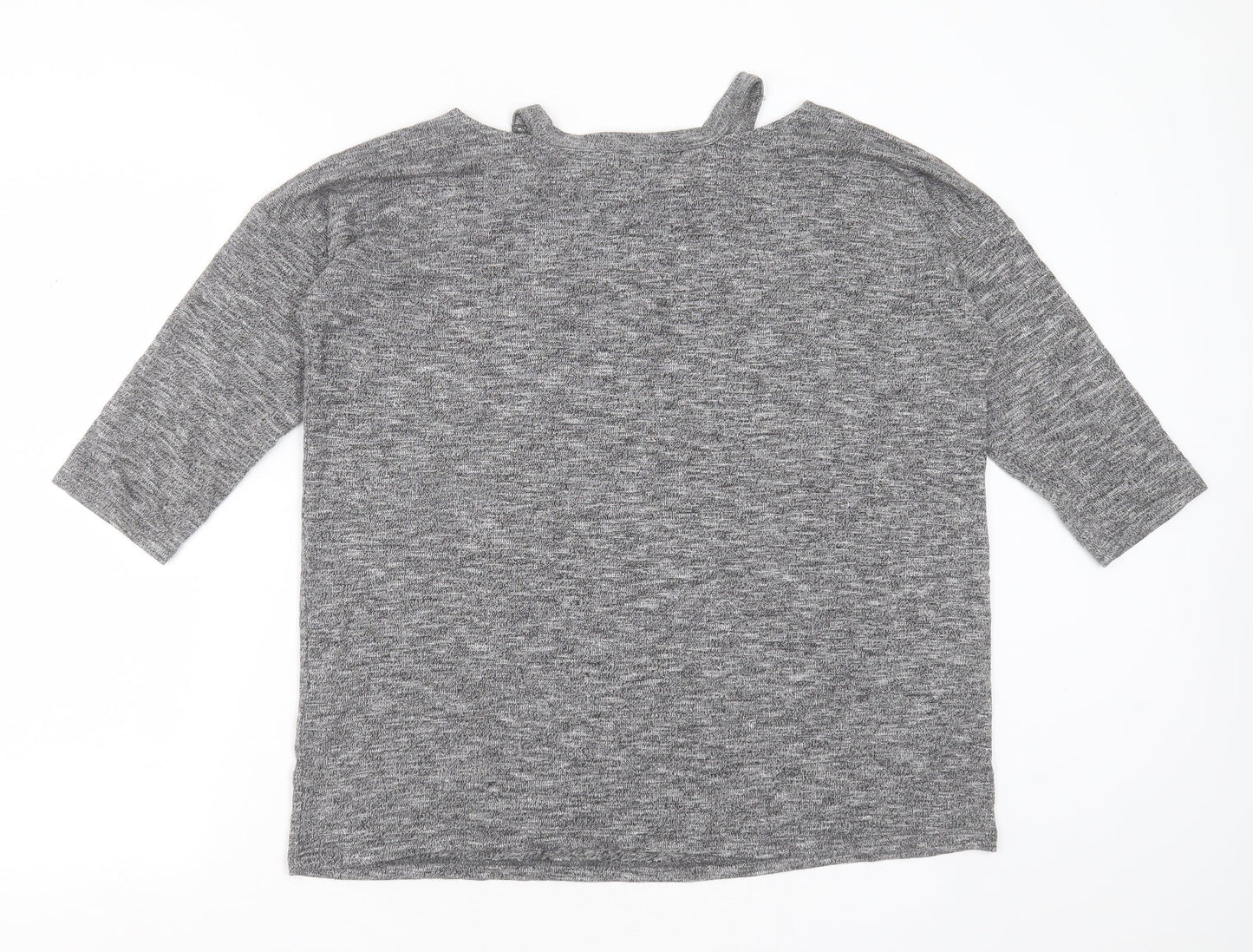 F&F Womens Grey Round Neck  Viscose Pullover Jumper Size 12