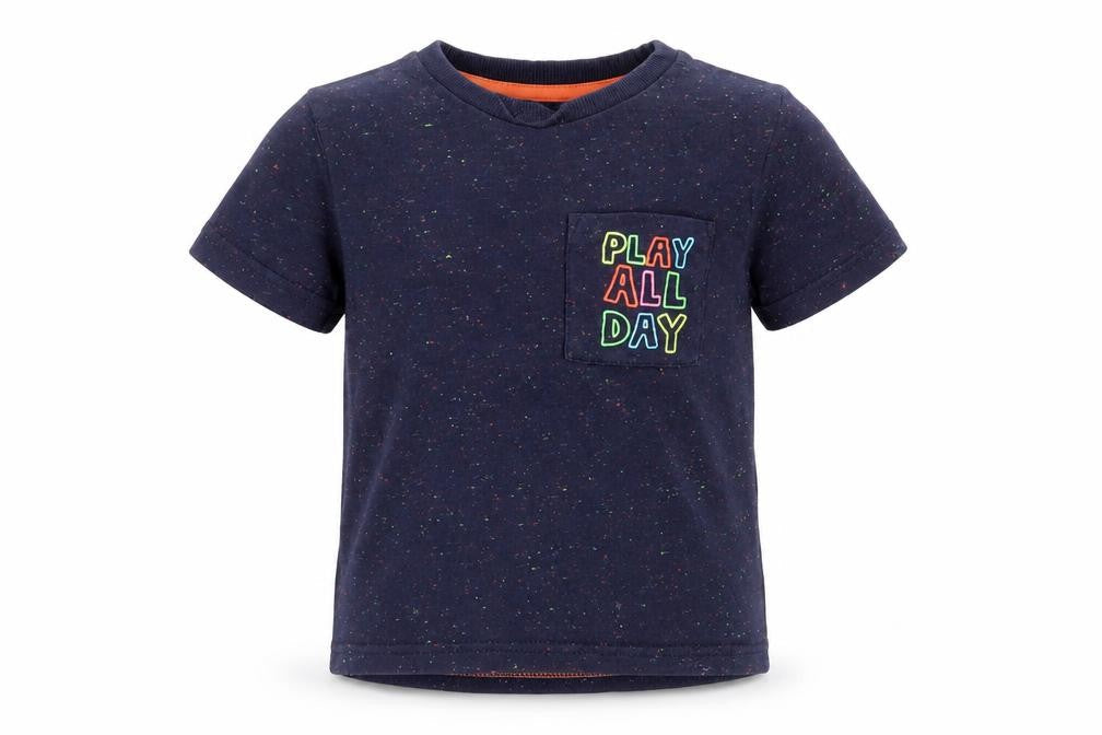 F&F Boys Blue  Cotton Basic T-Shirt Size 2-3 Years Round Neck  - play all day