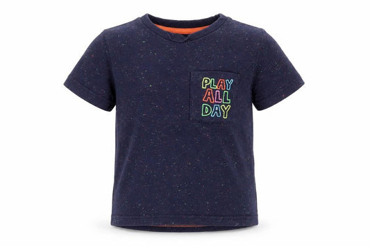 F&F Boys Blue  Cotton Basic T-Shirt Size 2-3 Years Round Neck  - play all day