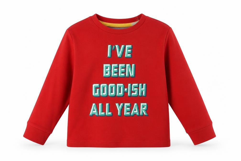 Marks & Spencer Boys Red Solid Cotton  Pyjama Top Size 2-3 Years   - christmas