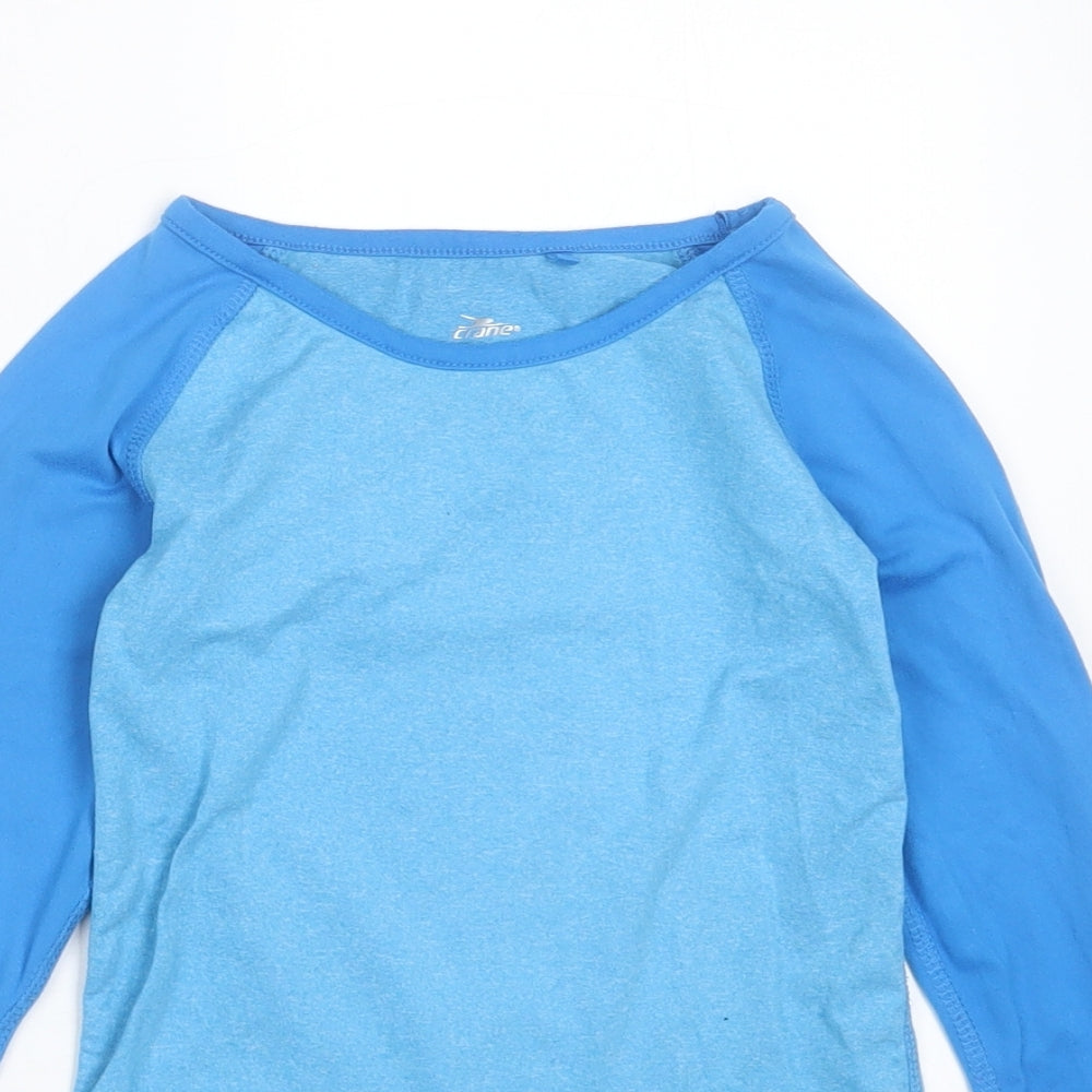 Crane Boys Blue  Polyester Basic T-Shirt Size 7-8 Years Round Neck