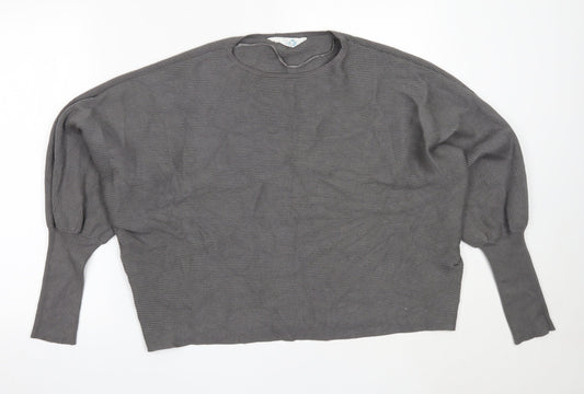 Primark Womens Grey Round Neck  Viscose Pullover Jumper Size XL