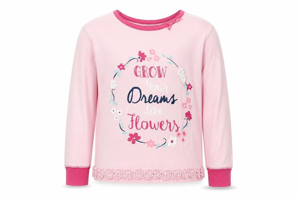 Matalan Girls Pink Solid Cotton Top Pyjama Top Size 4-5 Years