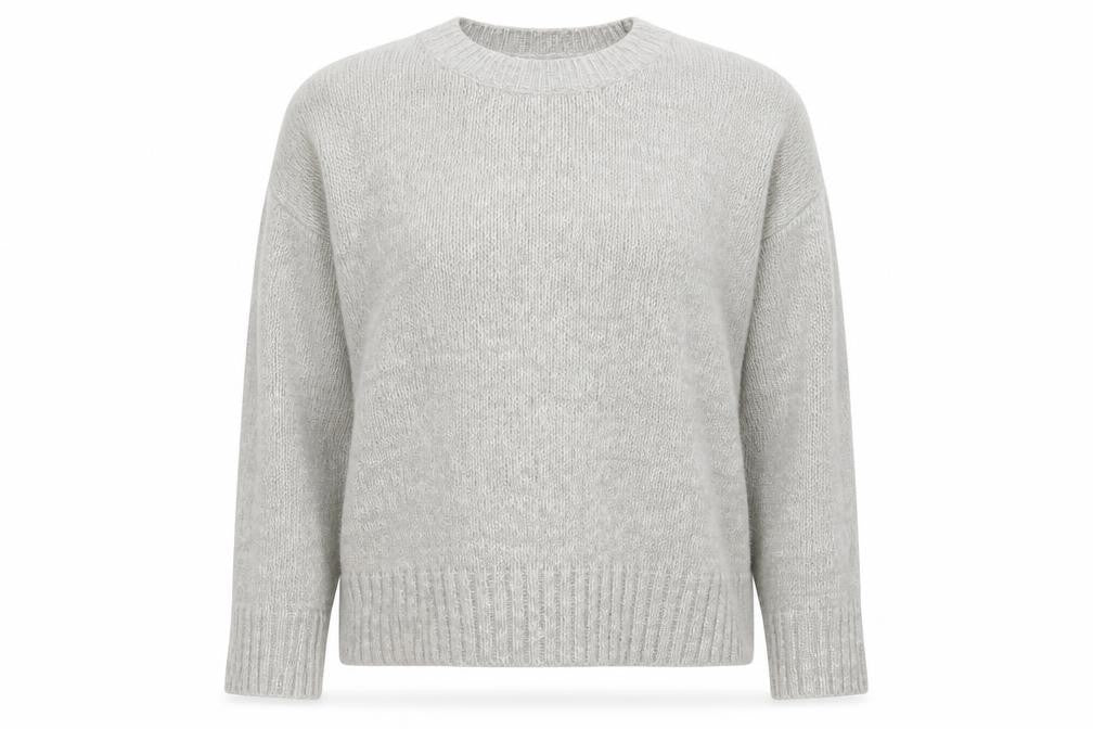 New Look Womens Grey Round Neck  Acrylic Pullover Jumper Size M