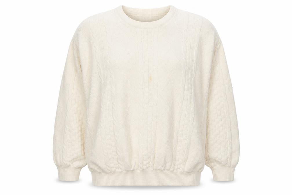 Nene Valley Womens Ivory Round Neck  Acrylic Pullover Jumper Size XL