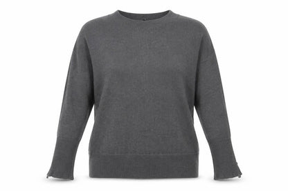 Dorothy Perkins Womens Grey Round Neck  Acrylic Pullover Jumper Size 14