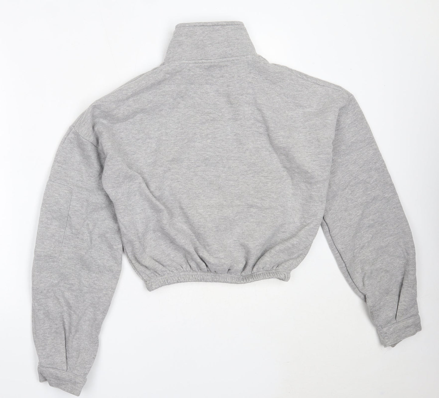 PRETTYLITTLETHING Womens Grey  Polyester Henley Sweatshirt Size M