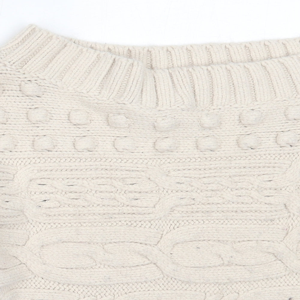 NEXT Womens Beige Round Neck  Acrylic Pullover Jumper Size M
