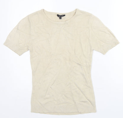 Janique Womens Grey  Acrylic Basic T-Shirt Size 12 Round Neck