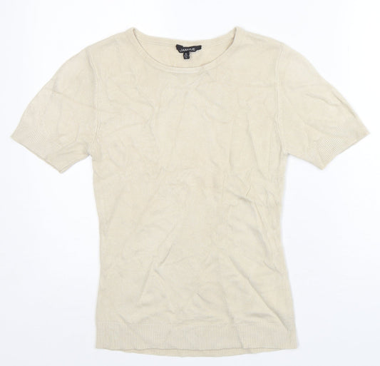 Janique Womens Grey  Acrylic Basic T-Shirt Size 12 Round Neck