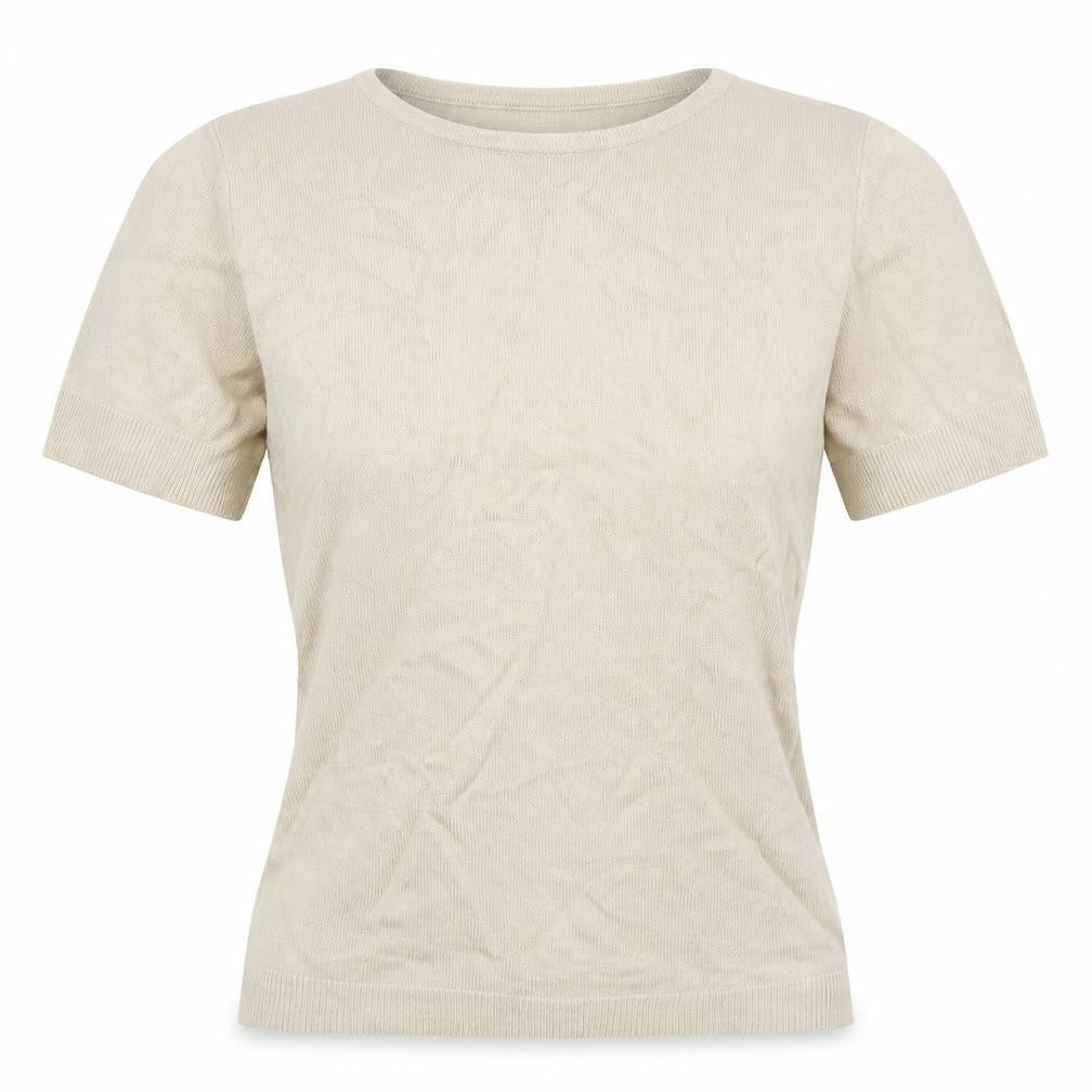 Janique Womens Grey  Acrylic Basic T-Shirt Size 12 Round Neck
