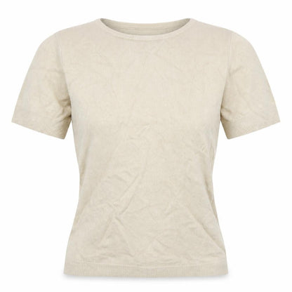 Janique Womens Grey  Acrylic Basic T-Shirt Size 12 Round Neck