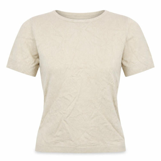 Janique Womens Grey  Acrylic Basic T-Shirt Size 12 Round Neck