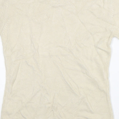 Janique Womens Grey  Acrylic Basic T-Shirt Size 12 Round Neck