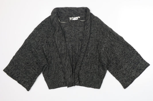 Internacionale Womens Grey V-Neck  Acrylic Cardigan Jumper Size L