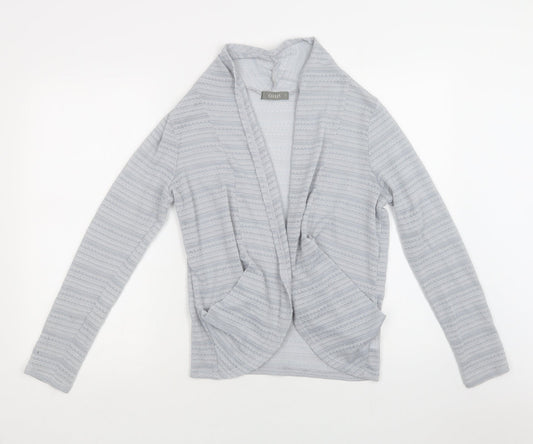 Oasis Womens Blue Collared  Polyester Cardigan Jumper Size S