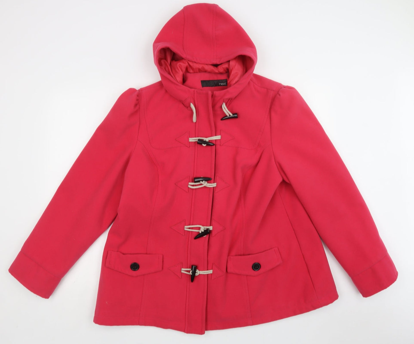 NEXT Womens Pink   Pea Coat Coat Size L  Zip
