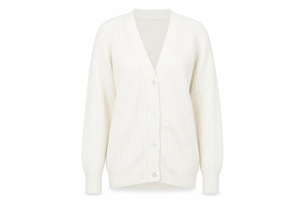 Morley Womens Ivory V-Neck  Acrylic Cardigan Jumper Size 10