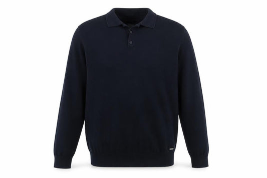 Soviet Mens Blue Collared  Cotton Pullover Jumper Size M